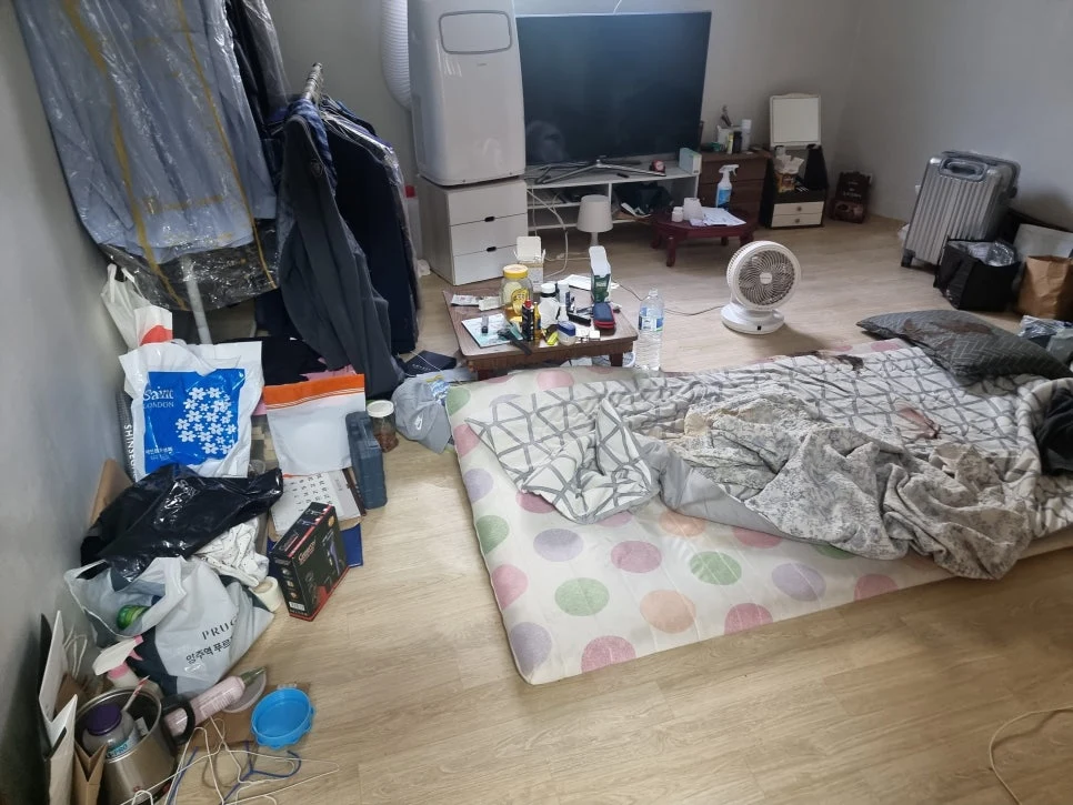 청소왕 마포구 공장청소 현장 사례 - 고독사 구더기 청소, 참담한 현장… 의정부 청소왕이 마지막 길을 지켜드립니다.