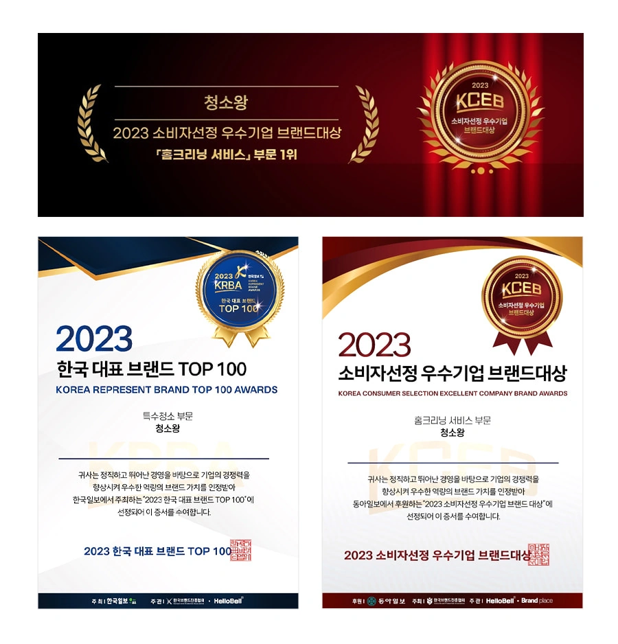 청소왕의 2023년 수상 소개 자료