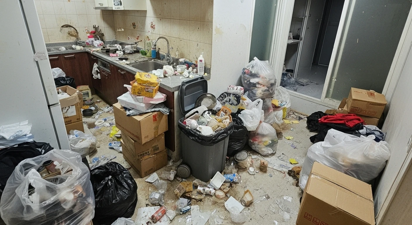 주방 생활폐기물봉투 바닥적재 식탁옆 설명용 이미지
